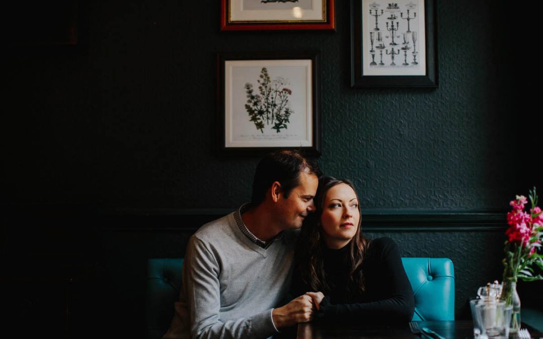 Rainy Day in London Pub Engagement Shoot